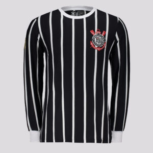Camisa Manga Longa Corinthians Retrô Democracia Preta
