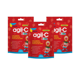 Kit 3 Agil C Kids Vitamina C Gomas Sabor Morango - 25 Unid.