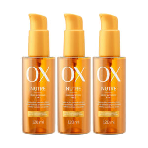 Kit 3 Óleo Nutritivo 3 em 1 Ox Nutre 120ml - Cabelos Ressecados