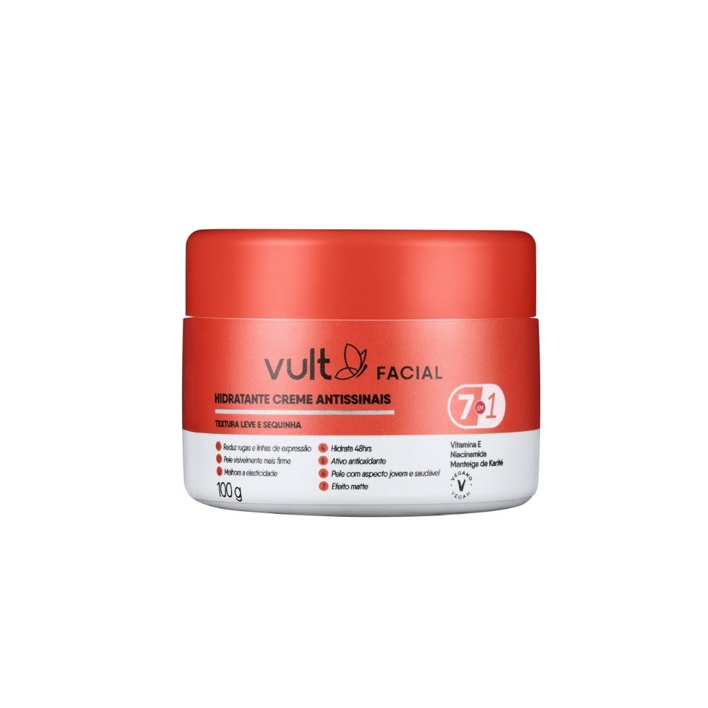 Hidratante Antissinais Vult 100g - Pele Firme 1 Hidratante Creme Facial Vult Antissinais 100gr