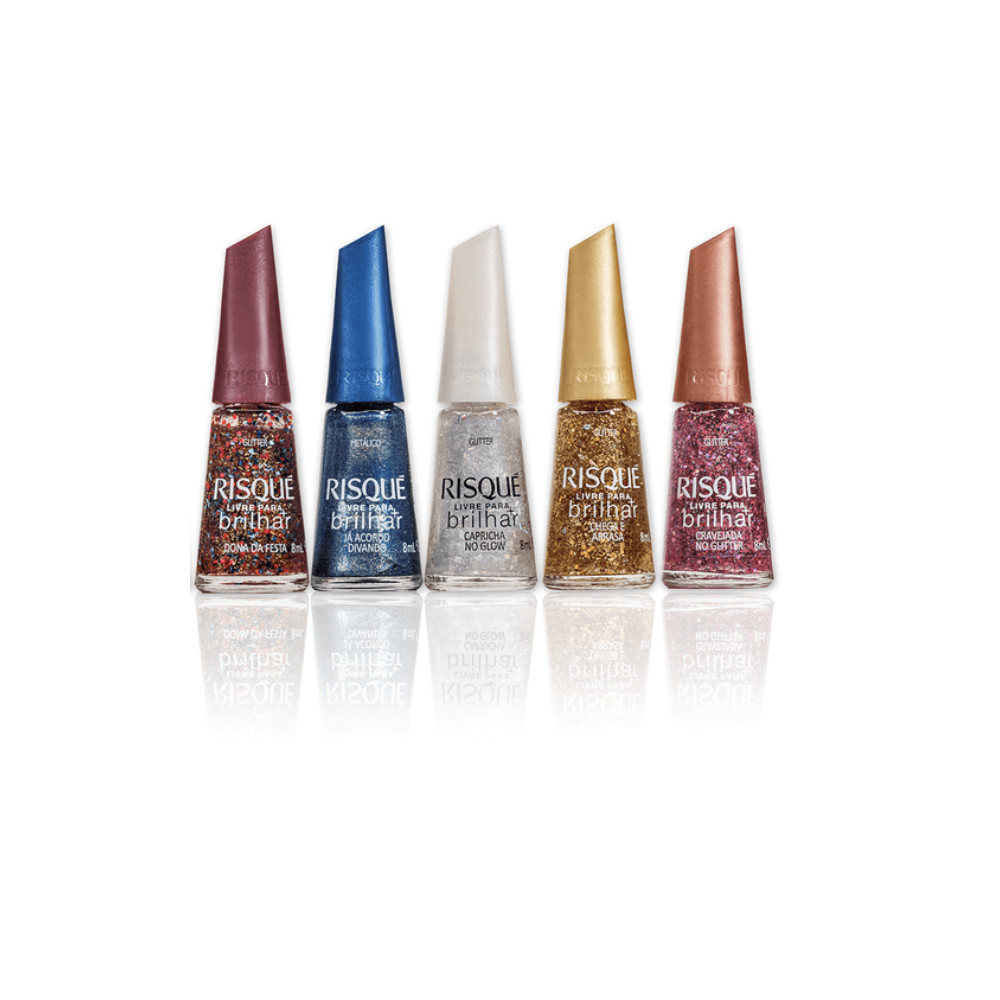 Esmalte Risqué Livre para Brilhar - Cores e Glitter 1 Esmalte Risqué Livre para Brilhar
