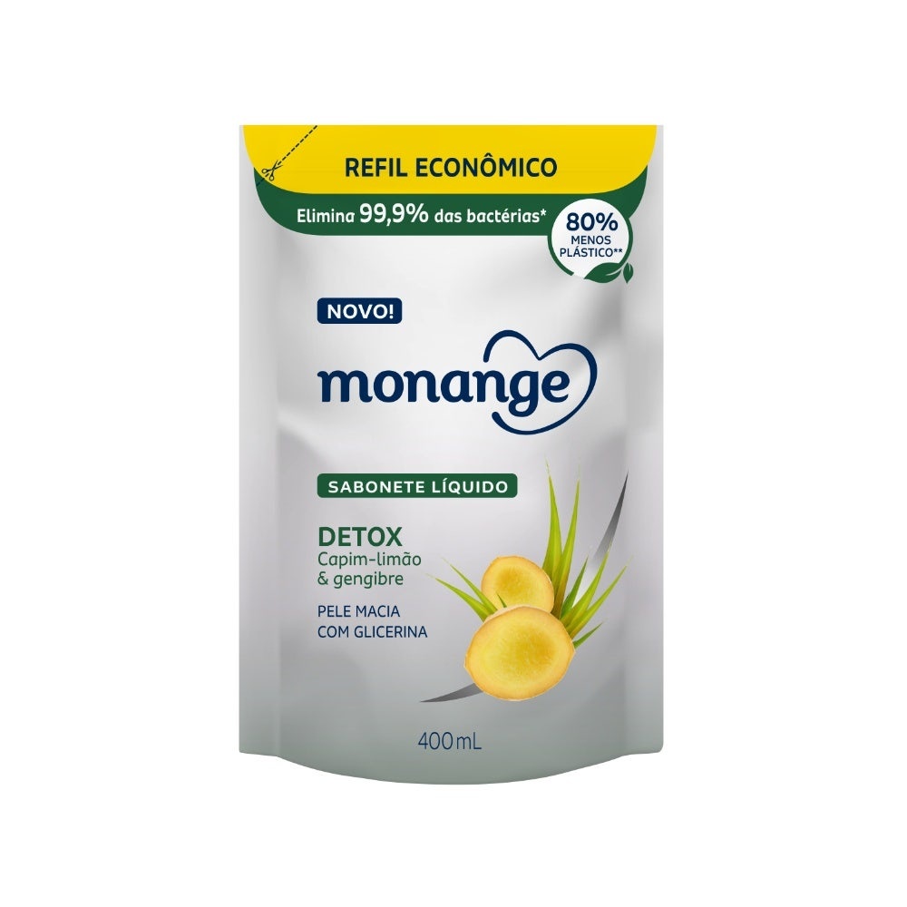 Sabonete L?quido Monange Detox Refil 400ml 1 Sabonete Líquido Monange Detox Refil 400ml