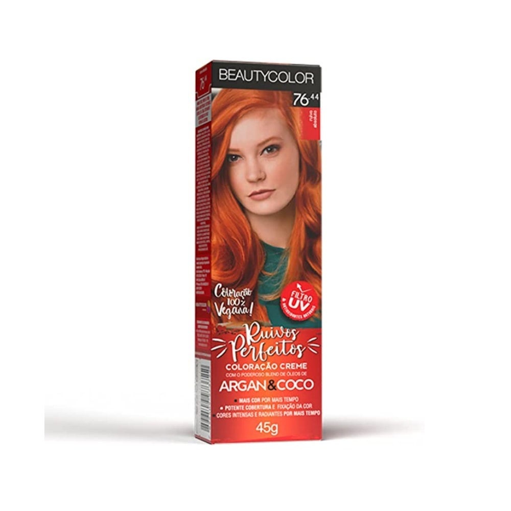 Tintura Ruivo Absoluto Beauty Color 76.44 - Cabelos Radiantes 1 Tintura Beauty Color 76.44 Ruivo Absoluto