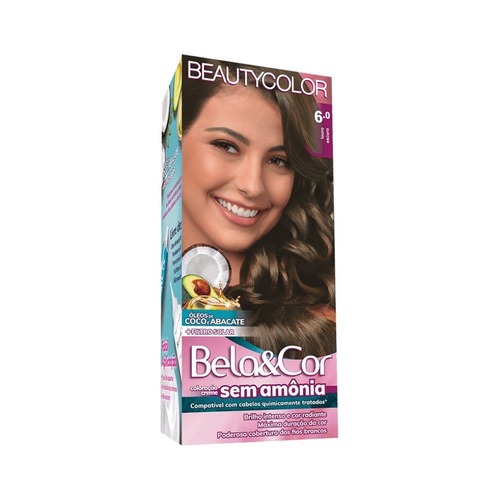 Tintura Louro Escuro Sem Am?nia Bela Cor 1 Tintura Bela Cor Kit Sem Amônia 6.0 Louro Escuro
