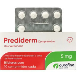 Prediderm 5mg 10 com Comprimidos Ouro Fino Cartela Avulsac Cães