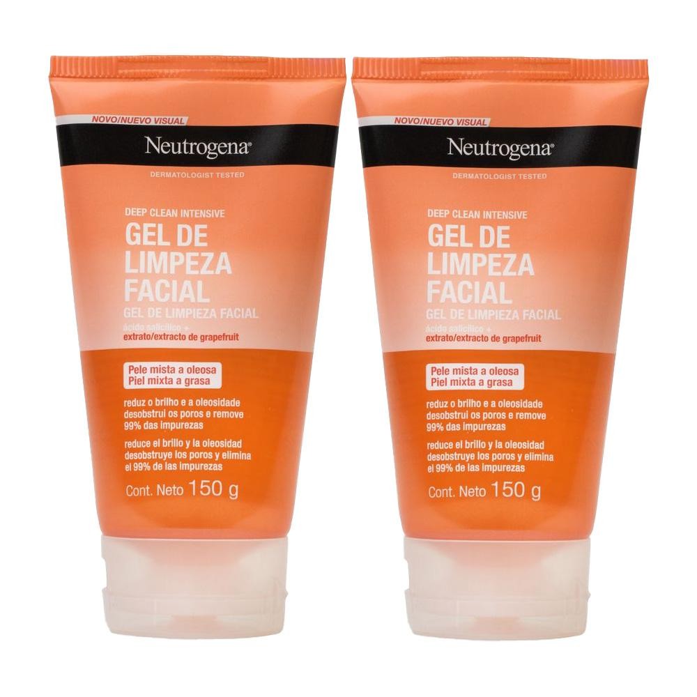 Kit 2 Sabonetes Neutrogena Deep Clean Grapefruit 1 Kit com 2 Sabonetes Facial Neutrogena Deep Clean Gel Grapefruit 150g