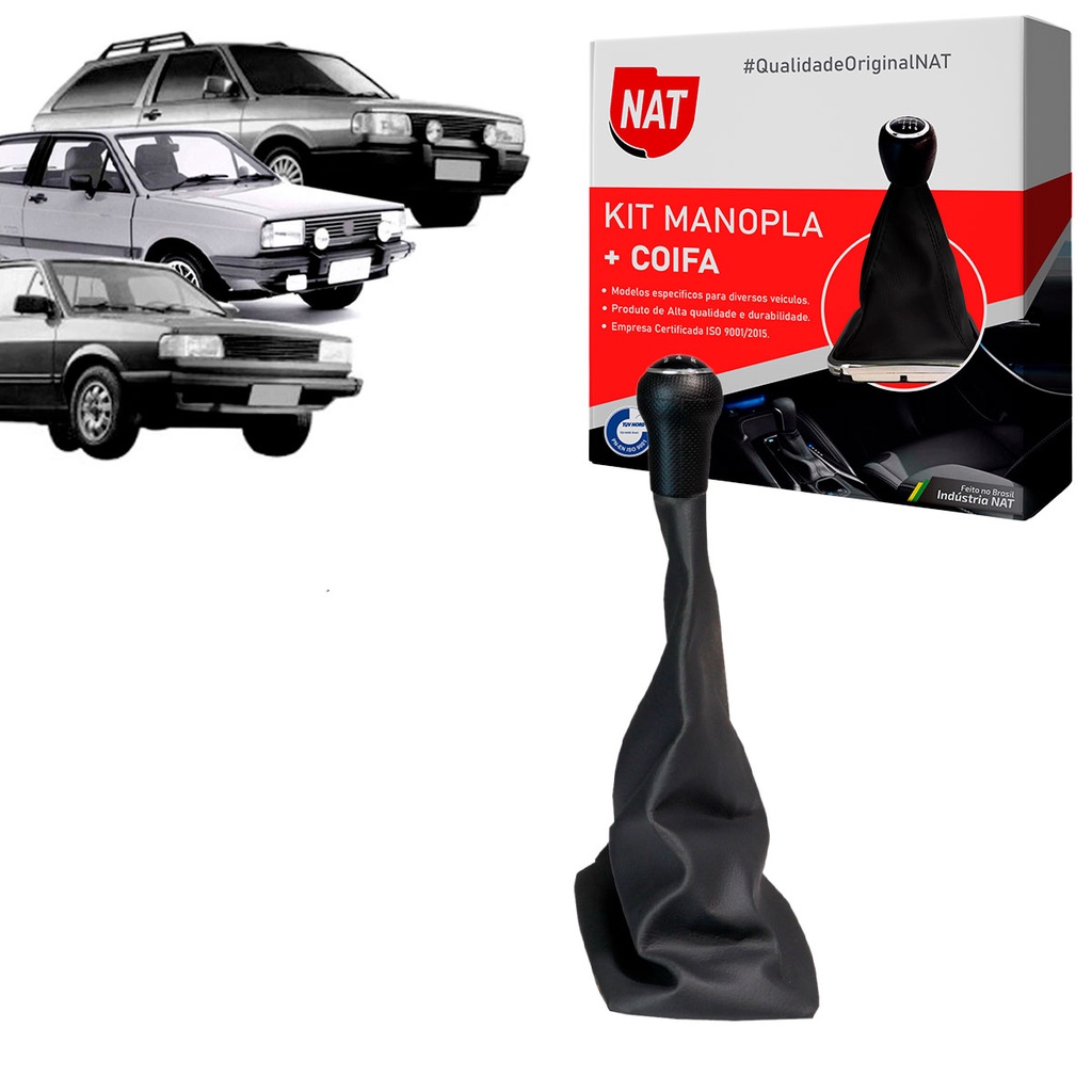 Kit Manopla e Coifa de C?mbio VW Gol Voyage Parati 1981 a 1994 1 Manopla + Coifa Vw Gol Voyage Parati 1981 Até 1994