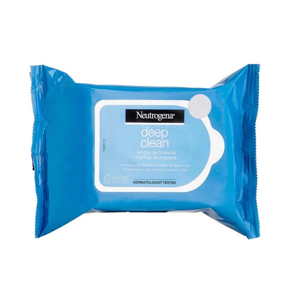 Len?os Demaquilantes Neutrogena Deep Clean 25un 1 Lenços Demaquilantes Neutrogena Deep Clean 25un