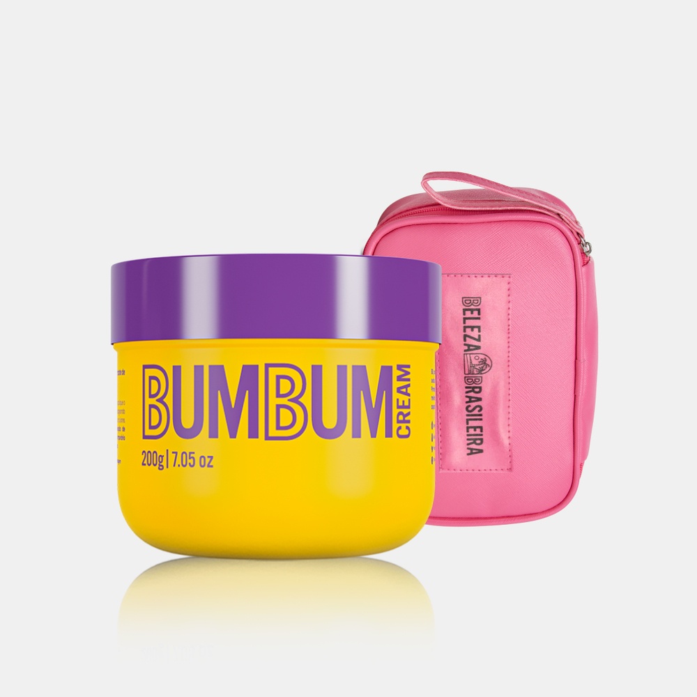 Bumbum Cream Hidratante Corporal 200g + Necessaire Rosa Beleza Brasileira 1 Bumbum Cream Hidratante Corporal 200g + Necessaire Rosa Beleza Brasileira