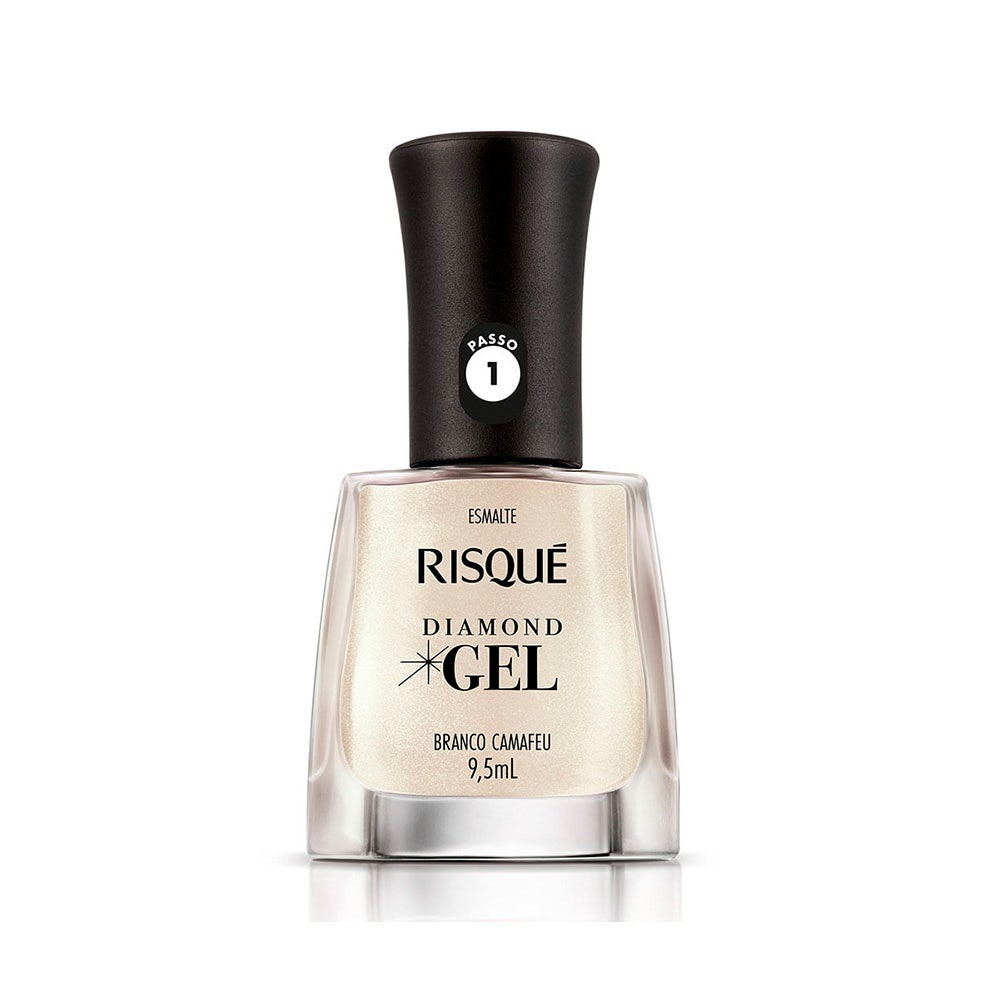 Esmalte Risqu? Diamond Gel Branco Camafeu 1 Esmalte Risqué Diamond Gel Metálico Branco Camafeu