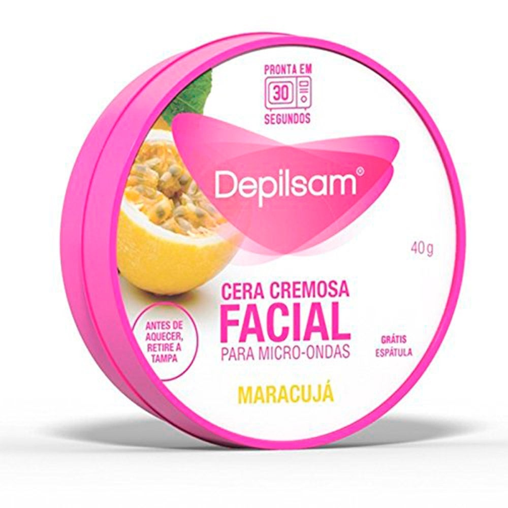 Cera Depilatória Maracujá Depilsam - 40g | Rápida e Prática 1 Cera Depilatória De Microondas Depilsam Maracujá 40g