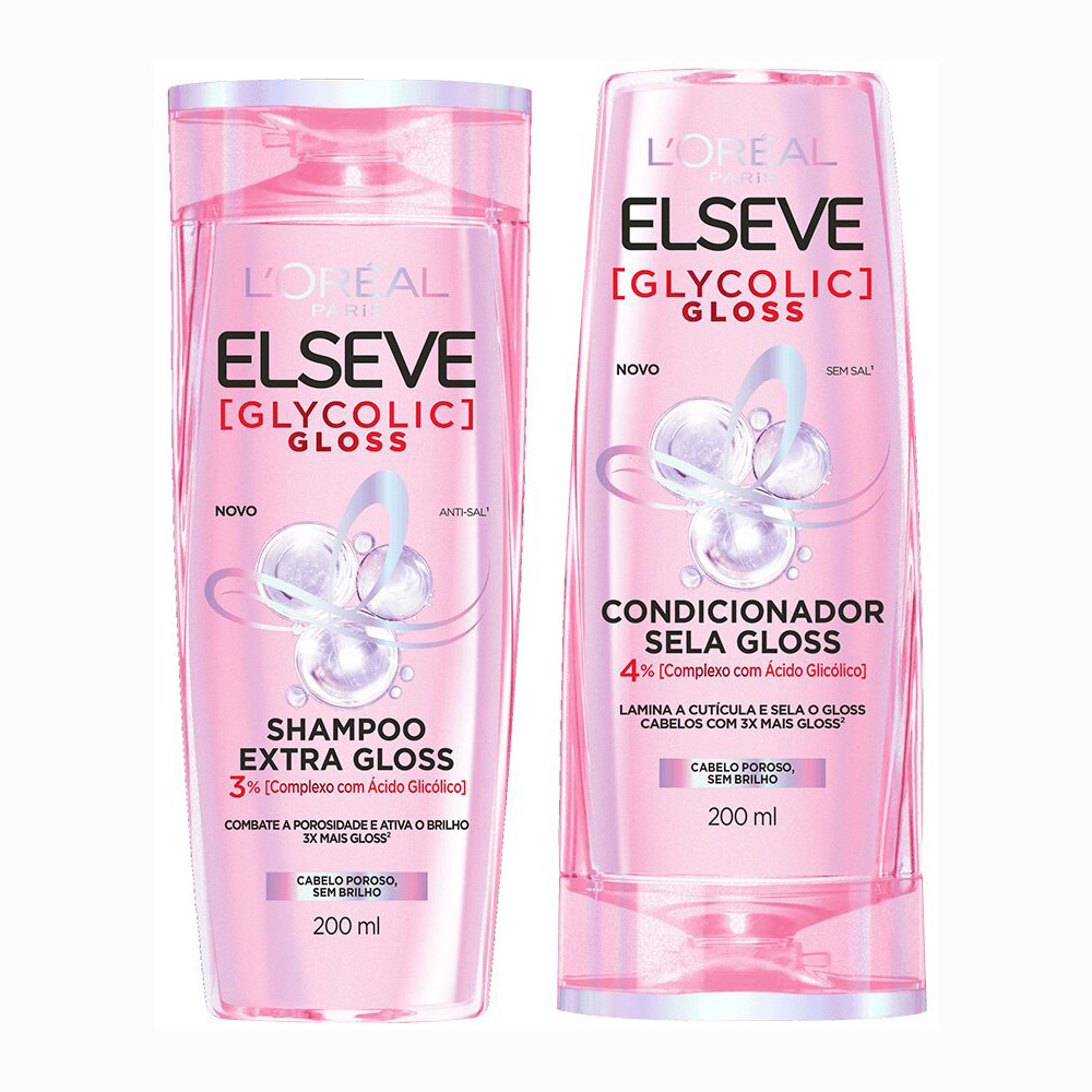 Elseve Glycolic Gloss: Shine e Sa?de para o Cabelo 1 KIT ELSEVE GLYCOLIC GLOSS SHAMPOO + CONDICIONADOR 200ML