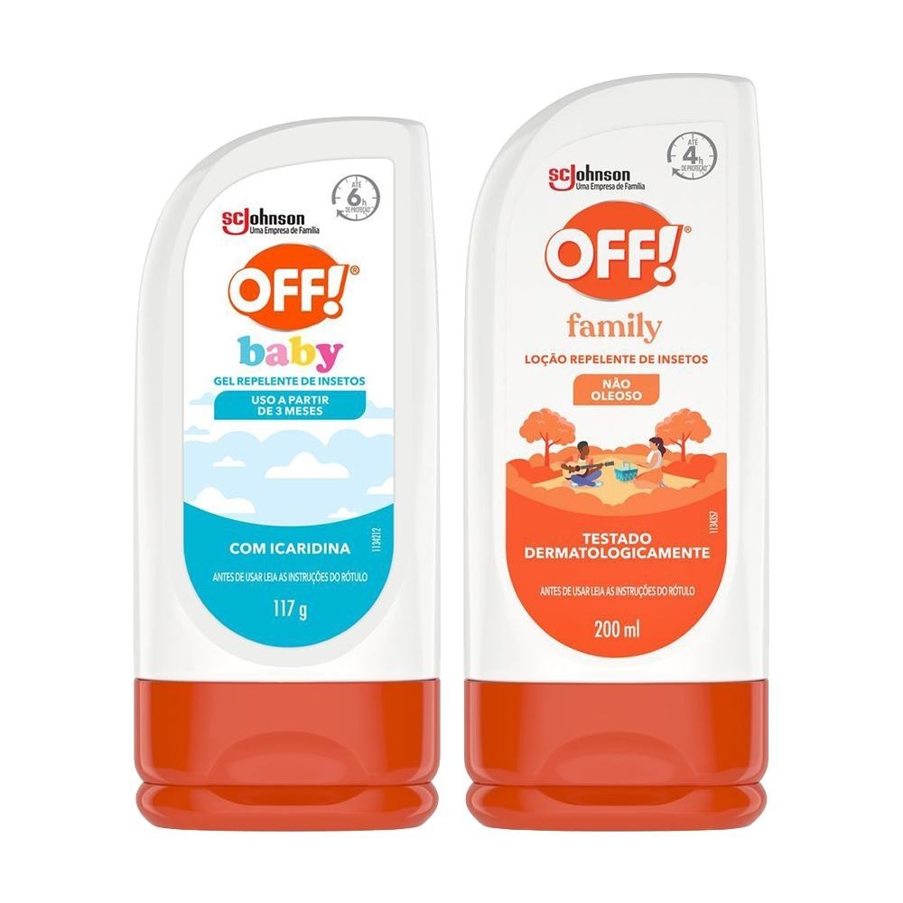 Kit Repelente OFF! Family 200ml e OFF! Baby 117ml 1 Kit Repelente OFF! Family Loção 200ml + Repelente Off Baby Loção 117ml