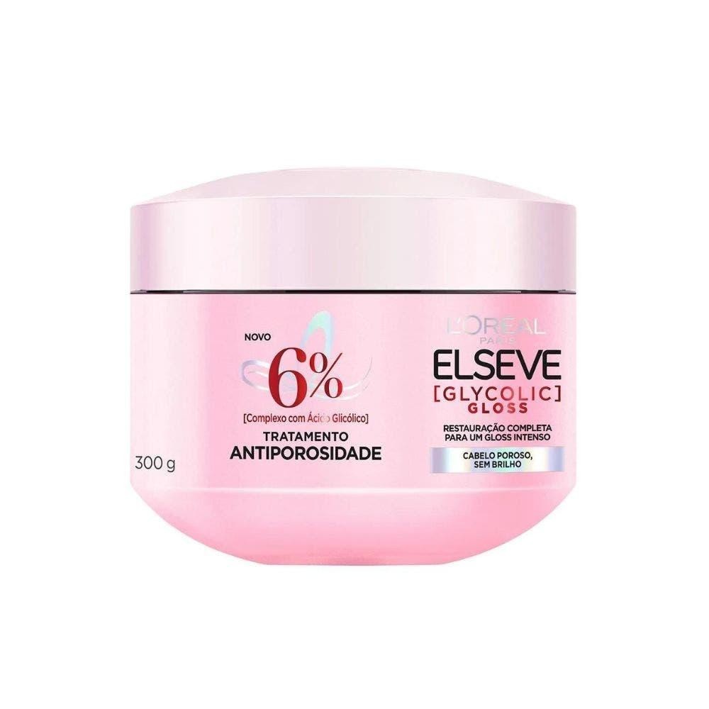 Creme de Tratamento Elseve Glycolic Gloss 300g - Brilho Espelhado 1 Creme de Tratamento Elseve Glycolic Gloss 300g