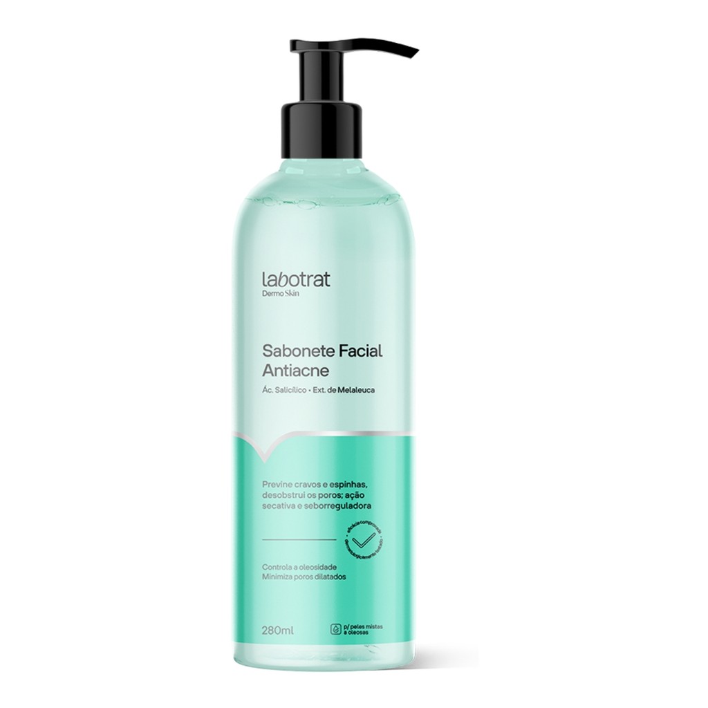 Sabonete Facial Antiacne Esfoliante Labotrat Skin Care 280ml 1 Sabonete Antiacne Facial Esfoliante Skin Care Labotrat 280ml