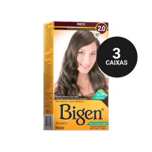 Kit Profissional Tintura Capilar à base de água Bigen 2.0 Preto 3cx