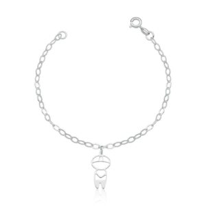 Pulseira Prata 925 Pingente Menino