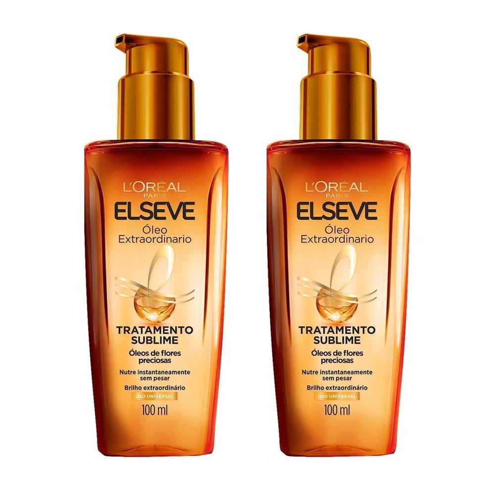 Kit 2 ?leo Elseve Extraordin?rio 100ml - Nutri??o e Brilho 1 Kit 2 und Óleo Elseve Extraordinário Paris 100ml