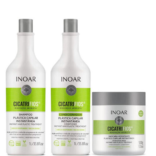 Kit Inoar Cicatrifios Trio: Reparação e Disciplina Capilar 1 Inoar Kit Cicatrifios Trio 3 Produtos