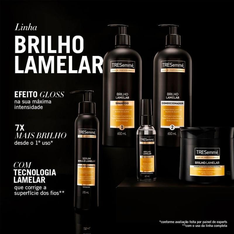 Shampoo TRESemmé Brilho Lamelar 400ml - Nutrição e Efeito Gloss 1 Shampoo Tresemmé Brilho Lamelar 400ml