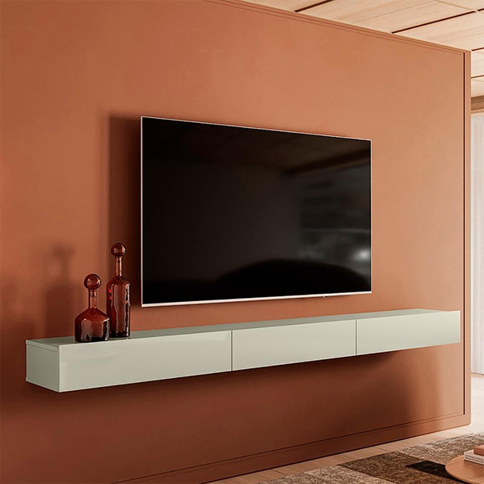 Rack Suspenso para TV at? 70" Pamplona Off White 1 Rack Suspenso para TV até 70 Polegadas Pamplona 1 PT 2 GV Off White