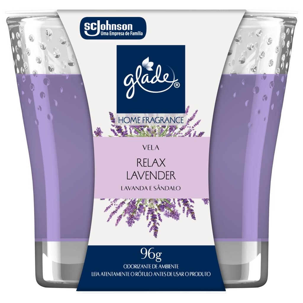 Vela Relax Lavender Glade | Aroma Lavanda 96g 1 Vela Perfumada Relax Lavender Glade Home Fragrance 96g