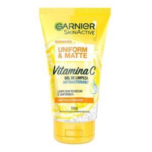 GARNIER GEL DE LIMPEZA UNIFORM & MATTE VITAMINA C ANTIBACTERIANO COM 150G