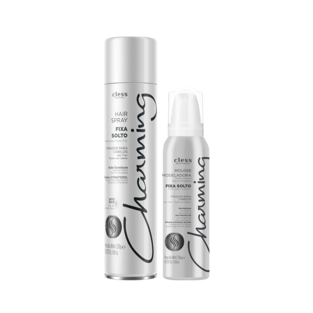 Kit Charming Normal Fixa Solto - Spray e Mousse 1 Kit Charming Normal Fixa Solto 2pc (Spray 400ml + Mousse 140ml)