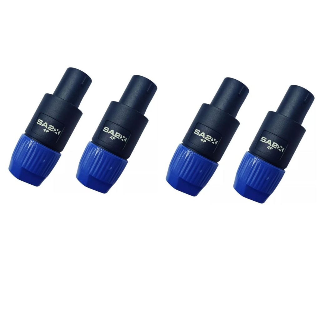 Conector Speakon Santo Angelo 4 Polos Sa2x - Fixa??o de Cabos 1 Kit 4 Conector Plug Speakon Santo Angelo 4 Polos Linha Sa2x