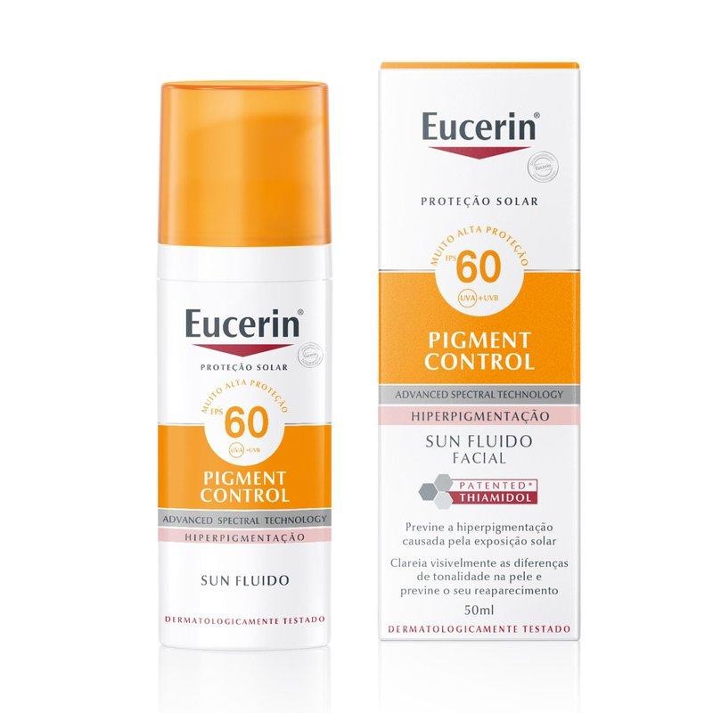 Protetor Solar Facial Eucerin FPS60 - Manchas 1 Protetor Solar Facial Creme Eucerin Sun Pigment Control FPS60 50ml
