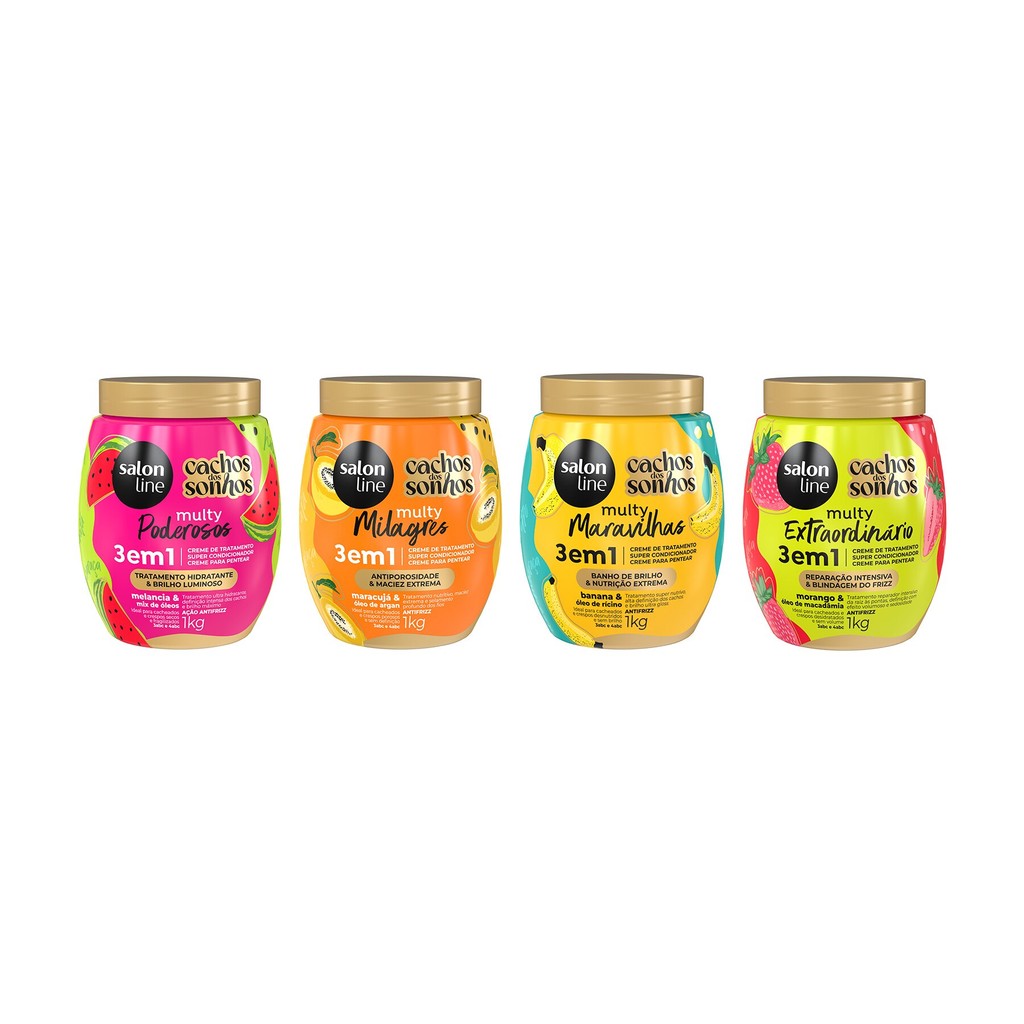 Kit Cachos dos Sonhos: 4 Tratamentos Veganos e Liberados 1 Kit 4 Cremes de Tratamento Cachos dos Sonhos