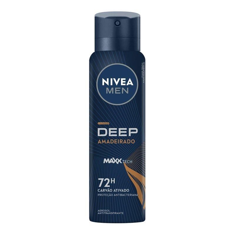 Desodorante Nivea Men Deep Amadeirado - 150ml | Prote??o 72h 1 Desodorante Antitranspirante Aerosol Nivea Men Deep Amadeirado 150ml