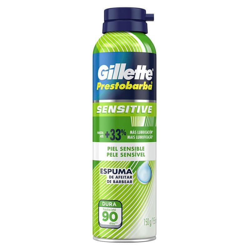 Espuma Barbear Gillette Prestobarba Sensitive - 155ml 1 Espuma de Barbear Gillette Prestobarba Senstive para Pele Sensível 155ml