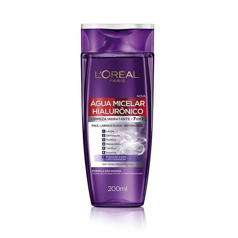 ?gua Micelar Hialur?nico L'Or?al 200ml 1 Água Micelar L'Oréal Paris Hialurônico 200ml