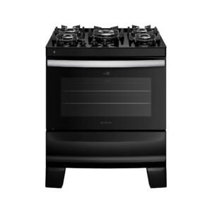 Fogão Atlas 5 Bocas Agile Up Mesa de Vidro Preto Bivolt