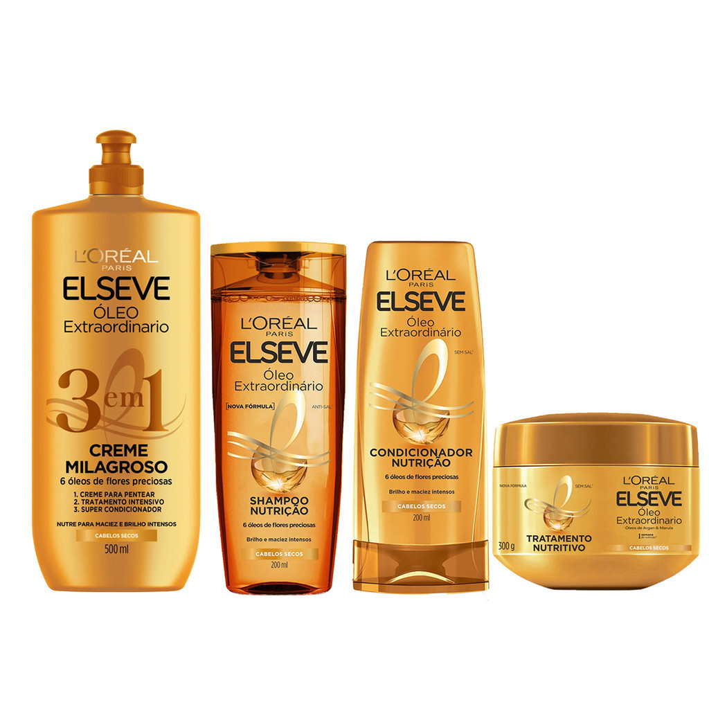 Elseve ?leo Extraordin?rio 3 em 1 1 ELSEVE ÓLEO EXTRAORDINÁRIO SHAMPOO + COND + MÁSC + CREME 3 EM 1
