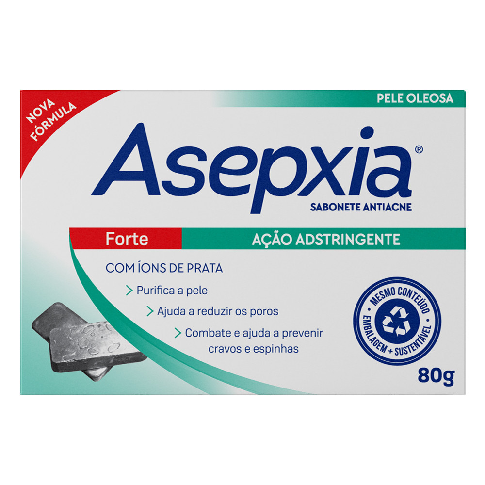 Sabonete Facial Asepxia Forte 80g - Pele Oleosa 1 Sabonete Facial Asepxia Forte 80g