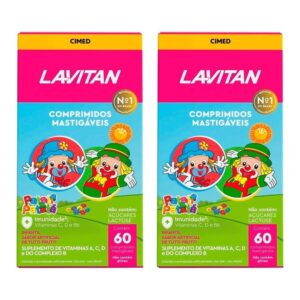 Kit 2 Lavitan Kids Tutti-Frutti 60 Comprimidos Mastigáveis
