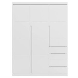 Guarda Roupa Infantil 3 Portas 4 Gavetas Lua P04 Branco - Mpozenato