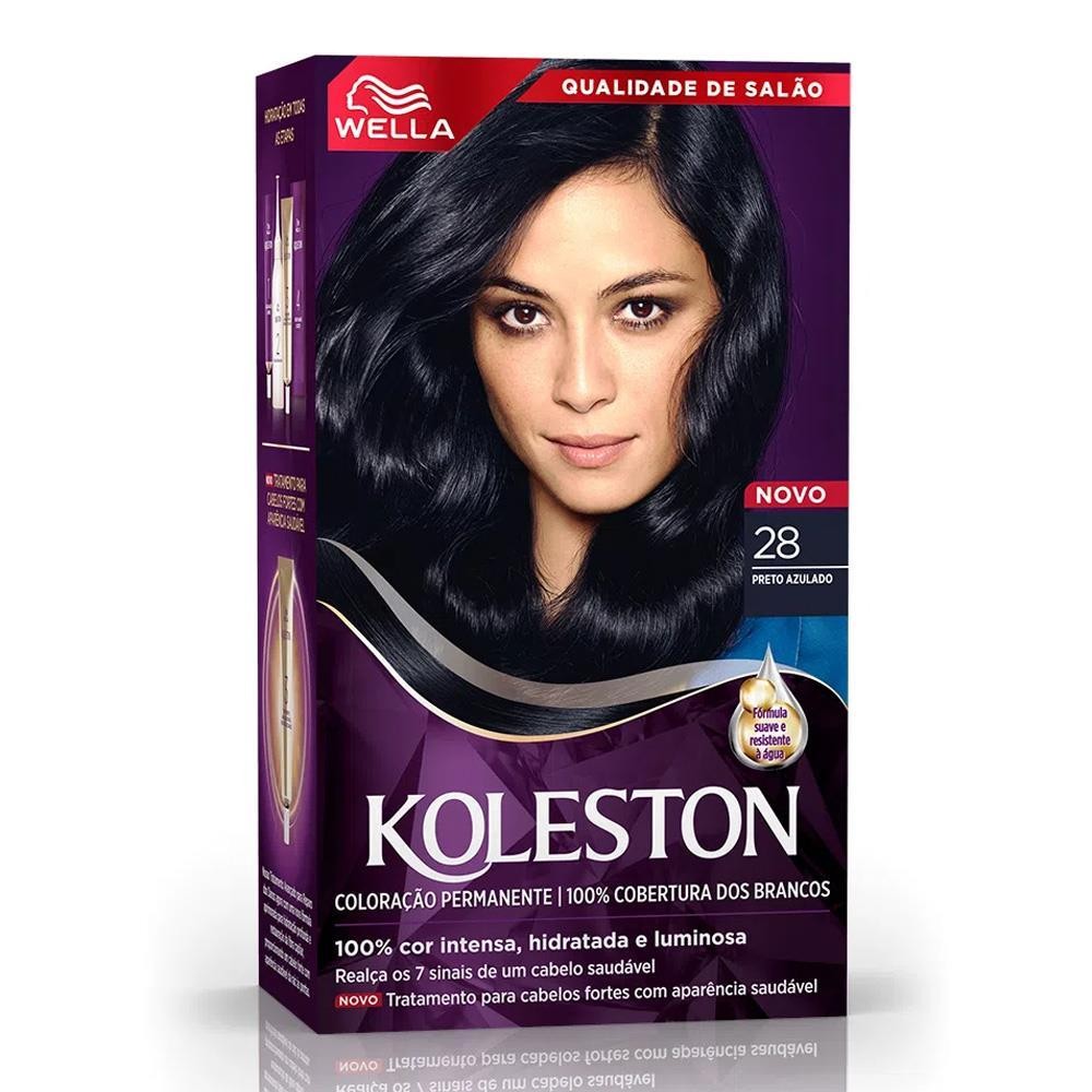 Koleston Wella Preto Azulado 28 - Cor de Cabelo Impec?vel 1 KOLESTON WELLA TINTURA PRETO AZULADO 28