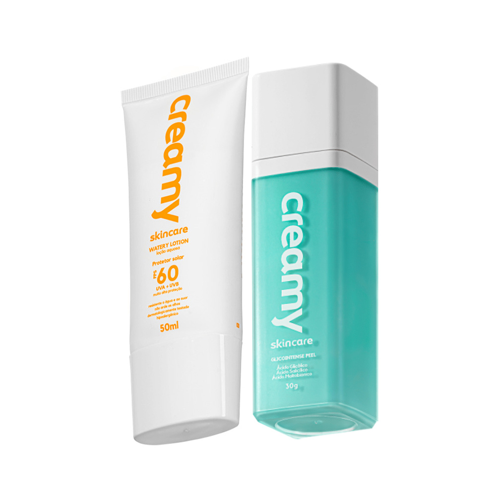 Kit Creamy Glicointense: Peel + Lotion FPS 60 - Clarear e Proteger 1 Kit Creamy Skincare Glicointense Peel e Lotion FPS 60 (2 produtos)