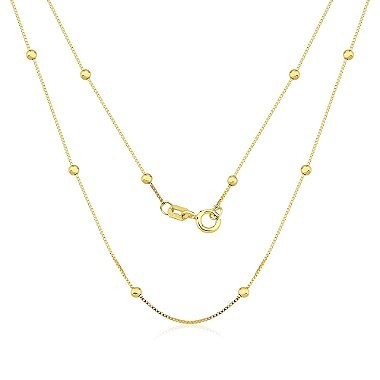Corrente Choker de Ouro 18k Veneziana com Bolinhas 40cm 1 Corrente Choker de Ouro Feminina Bolinha