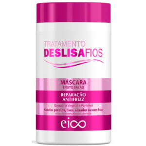 Eico Máscara Tratamento Creme Hidratação Deslisa Fios 1kg Redução Volume Brilho Extremo Antifrizz
