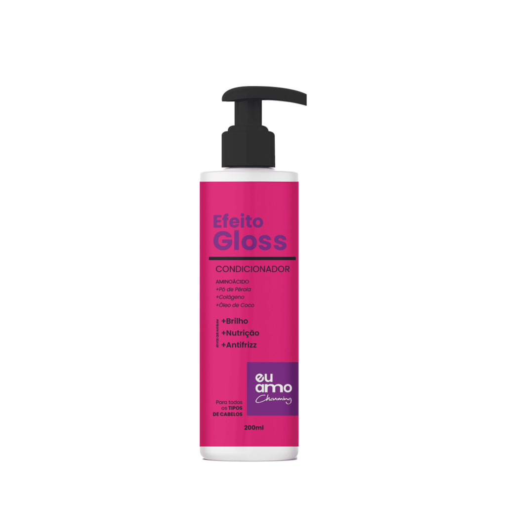 Condicionador Charming Gloss: Brilho Intenso e Hidrata??o 1 Condicionador Efeito Gloss Brilho Intenso Eu Amo Charming 200ML