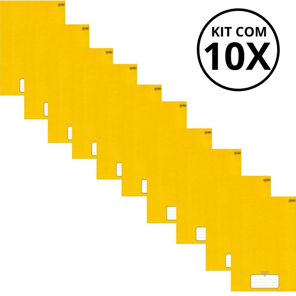 Kit 10 Cadernos Brochura Capa Dura 96 Folhas Jandaia Stiff 1 Kit Com 10 Caderno Brochura 96 Fls Pautado Capa Dura - Stiff KITS:KIT 08