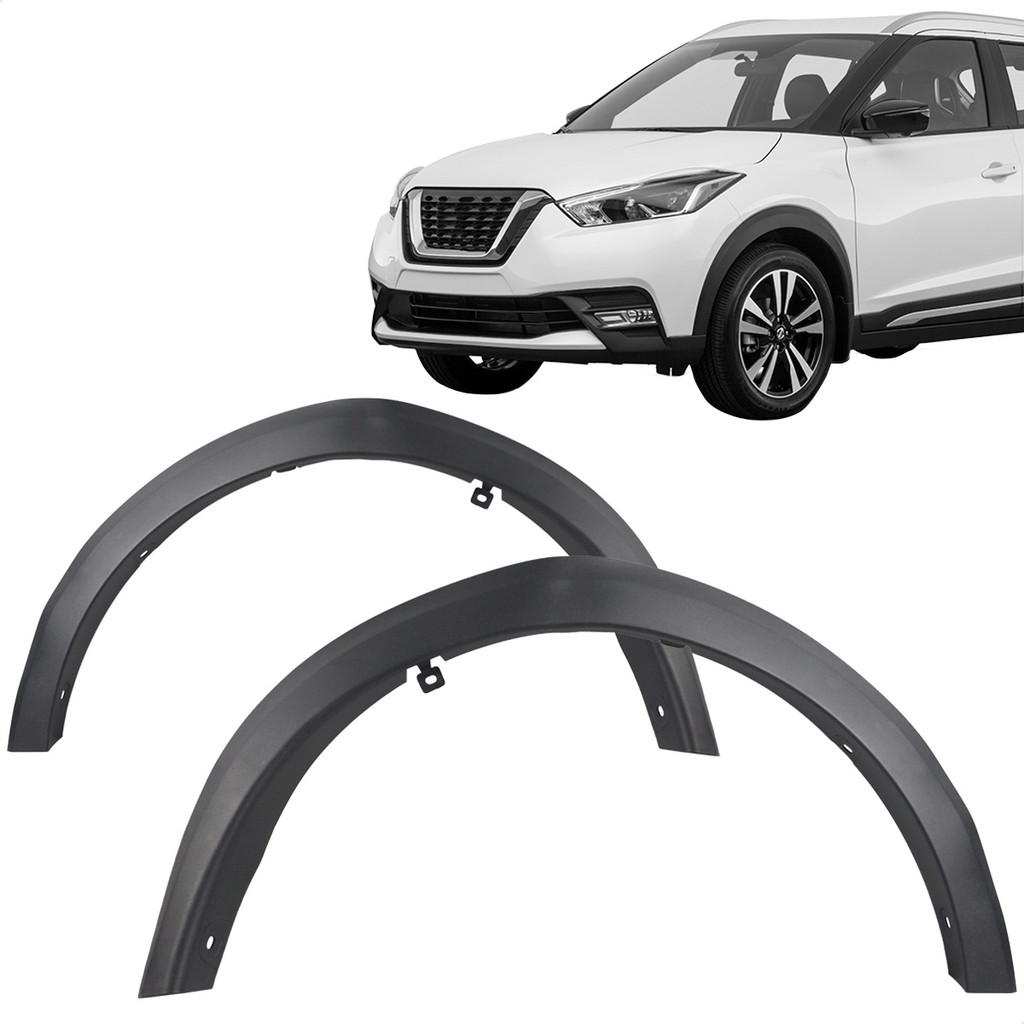 Alargador de Paralama Dianteiro Nissan Kicks 2016 a 2020 1 Alargador Paralama Dianteiro Kicks 2016 2017 2018 2019 2020