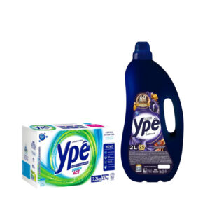 Kit Lava Roupas 2,2kg Power Act + Amaciante Intenso 2L Ypê