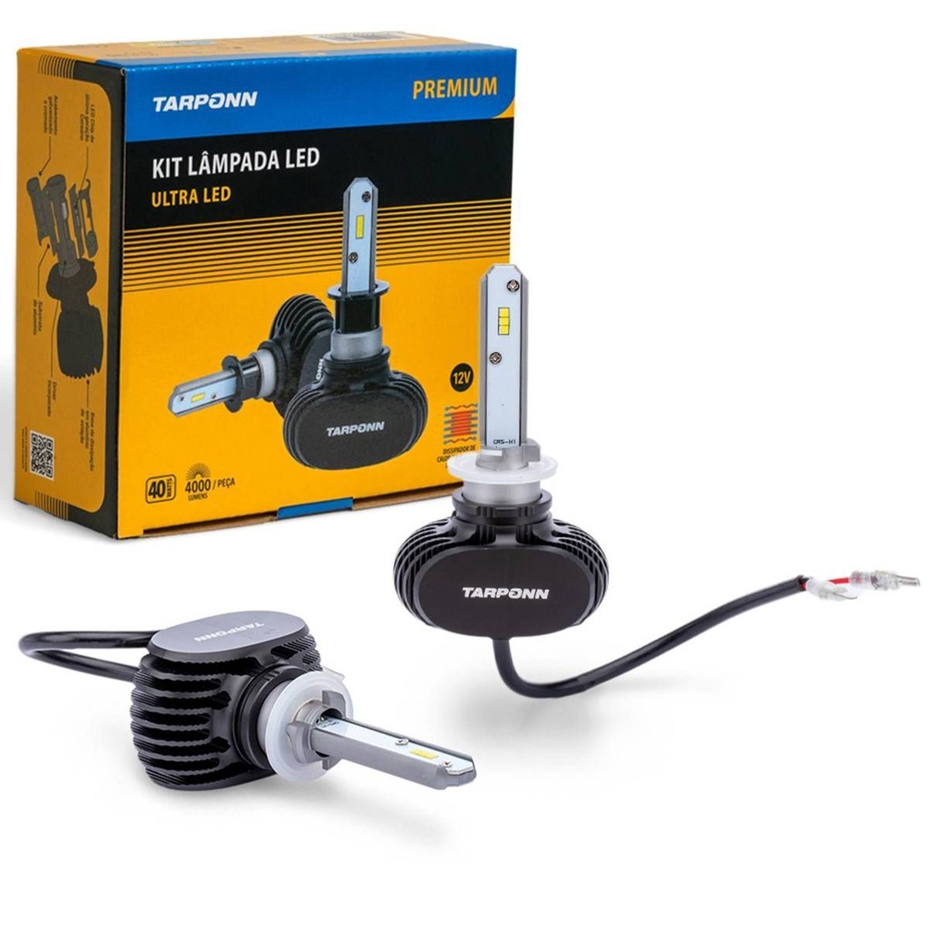 Kit 2 L?mpadas LED H27 40W 6000K Tarponn Premium - 8000lm 1 Kit Lâmpada Ultra Led Premium H27 40w 8000lm 6000k Tarponn