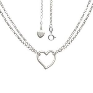 Colar Feminino de Prata 925 Coração Minimalista