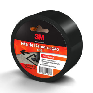 Fita de Demarcação 30 Metros x 50mm Preta 3M Uso Geral Sinalização de Solo